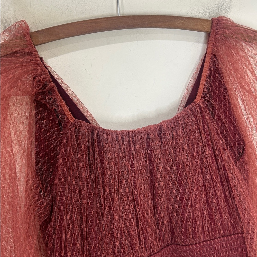 BY ANTHROPOLOGIE Tulle Sheer Balloon Sleeve Blouse Size Small - Picture 12 of 16